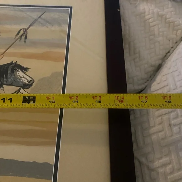 Frank Vigil Navajo American Indian Serigraph Warrior on Mustang 1960’s